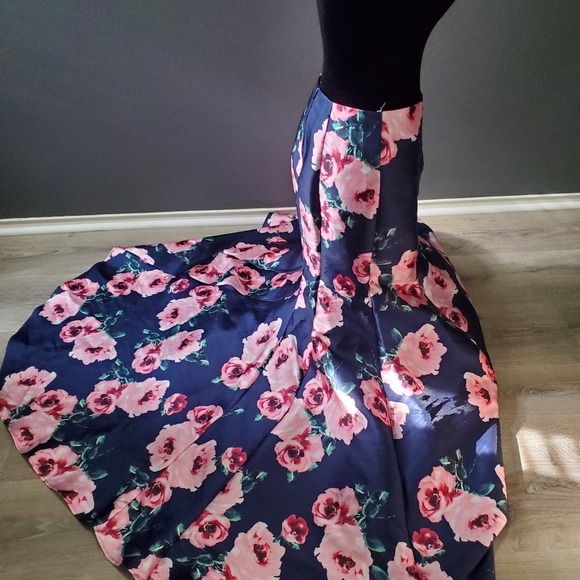 Pre-Owned B DARLIN Women's Size 9/10 Floral Full-Length Fit Flare Skirt As Is - Picture 11 of 12